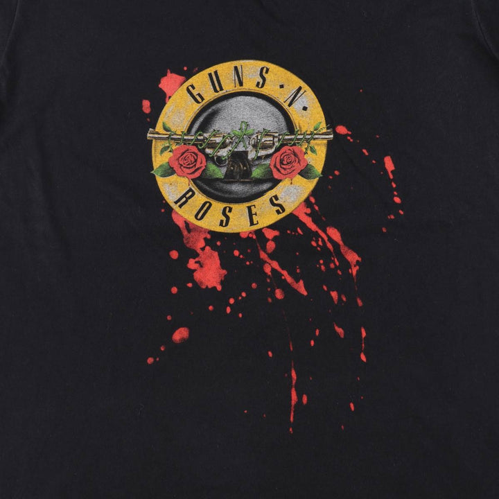 GUNS N' ROSES band t-shirt, made in the UK, men's size L (equivalent). cotton white type Vintage Second Hand