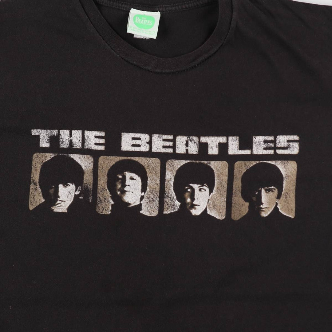 00's THE BEATLES Band T-shirt, Band T, Men's XL size unclear black type Vintage Second Hand