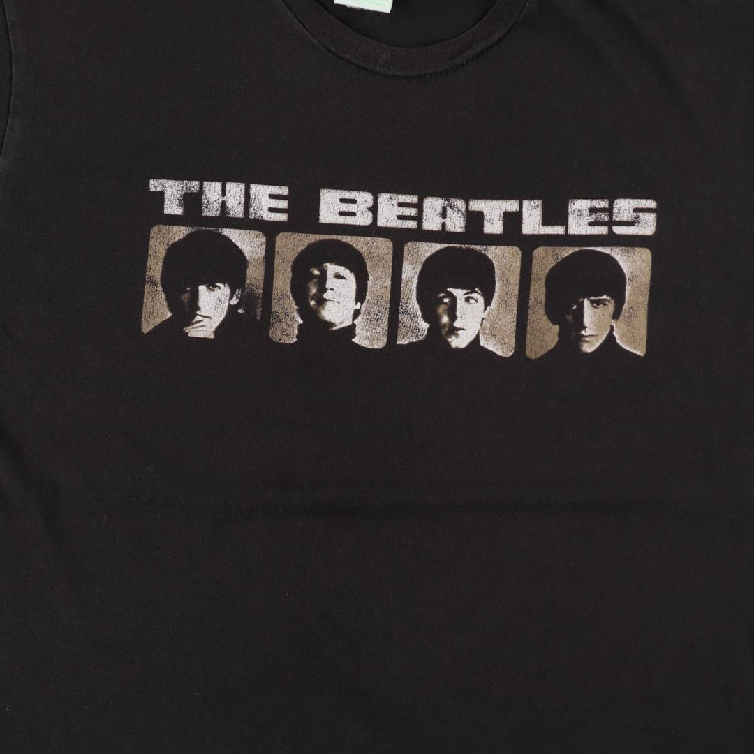 00's THE BEATLES Band T-shirt, Band T, Men's XL size unclear black type Vintage Second Hand