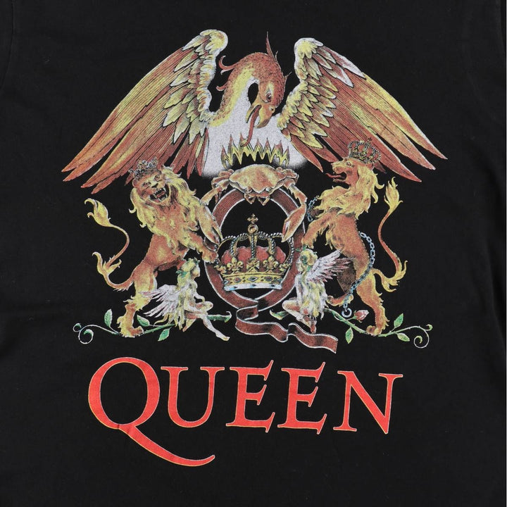 QUEEN Band T-shirt, Men's M size cotton black type Vintage Second Hand