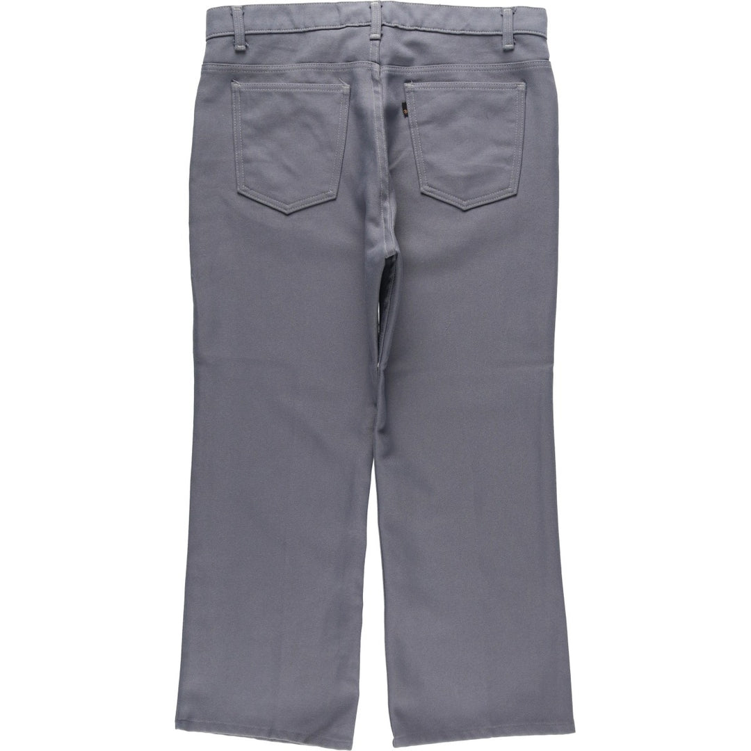 1990'S Levi's STA-PREST 10517-6154 Flare Pants, Made in USA, Men's W35 (approx.), Vintage polyester gray type Vintage Second Hand
