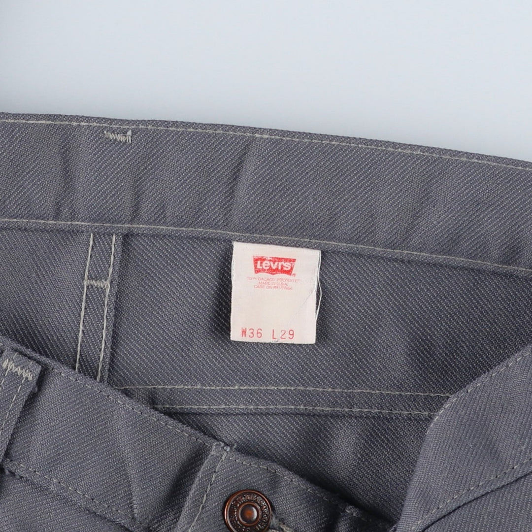 1990'S Levi's STA-PREST 10517-6154 Flare Pants, Made in USA, Men's W35 (approx.), Vintage polyester gray type Vintage Second Hand