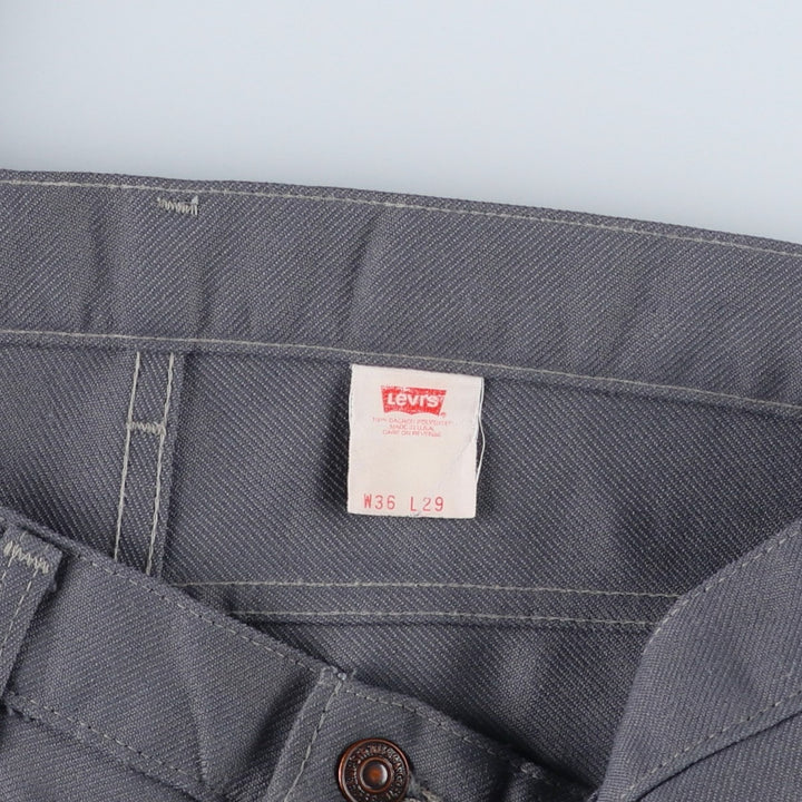 1990'S Levi's STA-PREST 10517-6154 Flare Pants, Made in USA, Men's W35 (approx.), Vintage polyester gray type Vintage Second Hand
