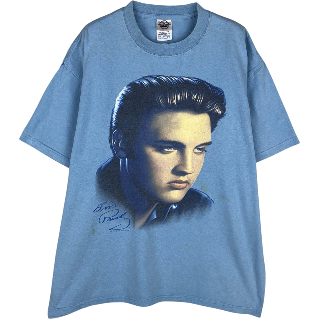 DELTA Elvis Presley Band T-shirt, Men's Size L (approx.) cotton Blue type light blue Vintage Second Hand