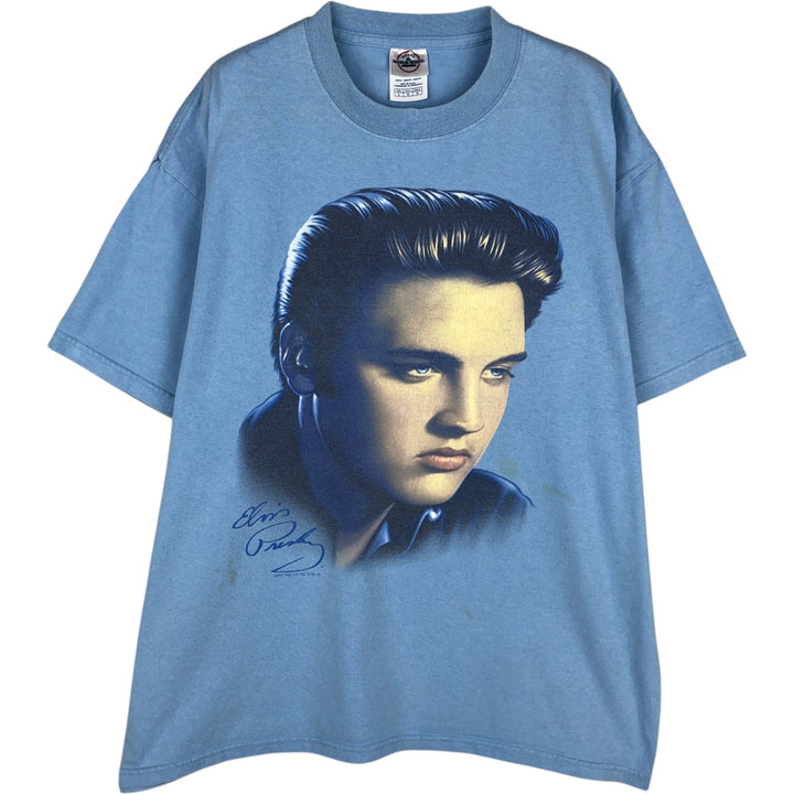DELTA Elvis Presley Band T-shirt, Men's Size L (approx.) cotton Blue type light blue Vintage Second Hand
