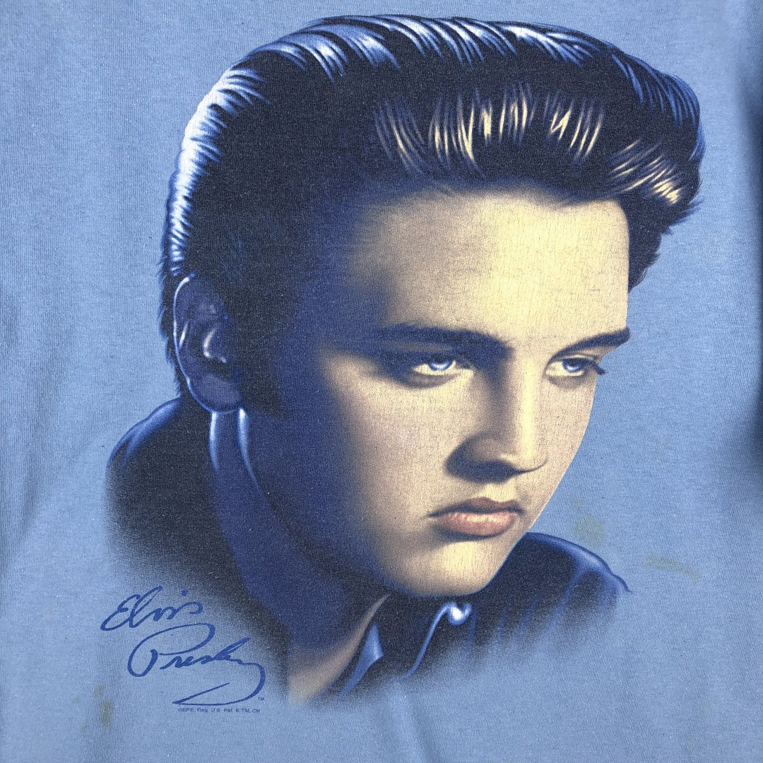 DELTA Elvis Presley Band T-shirt, Men's Size L (approx.) cotton Blue type light blue Vintage Second Hand