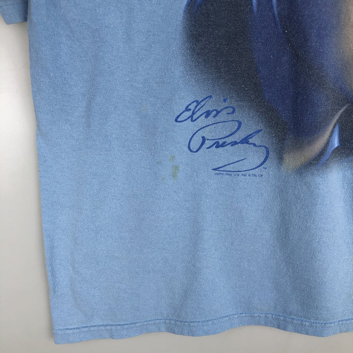 DELTA Elvis Presley Band T-shirt, Men's Size L (approx.) cotton Blue type light blue Vintage Second Hand