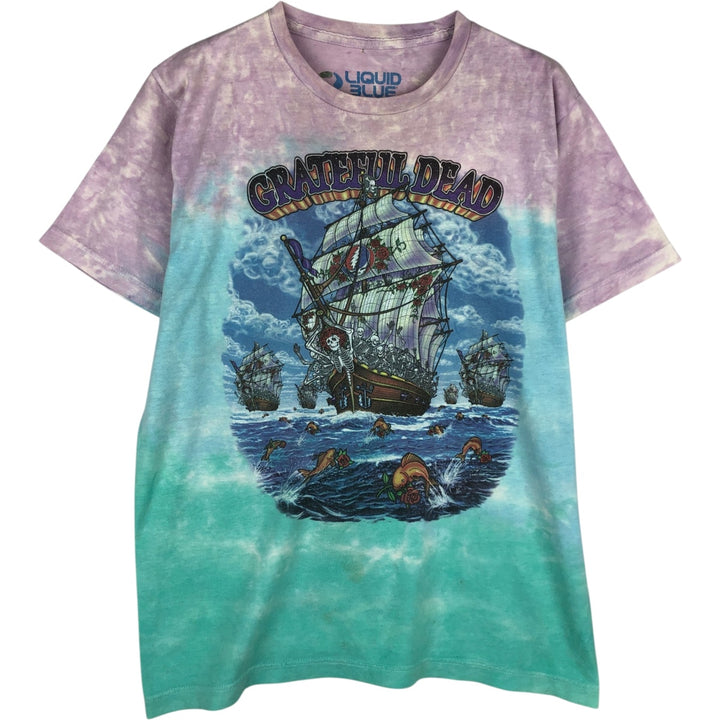 Liquid Blue Grateful Dead Tie-Dye Pattern Band T-Shirt (Men's Size M) cotton purple type Vintage Second Hand