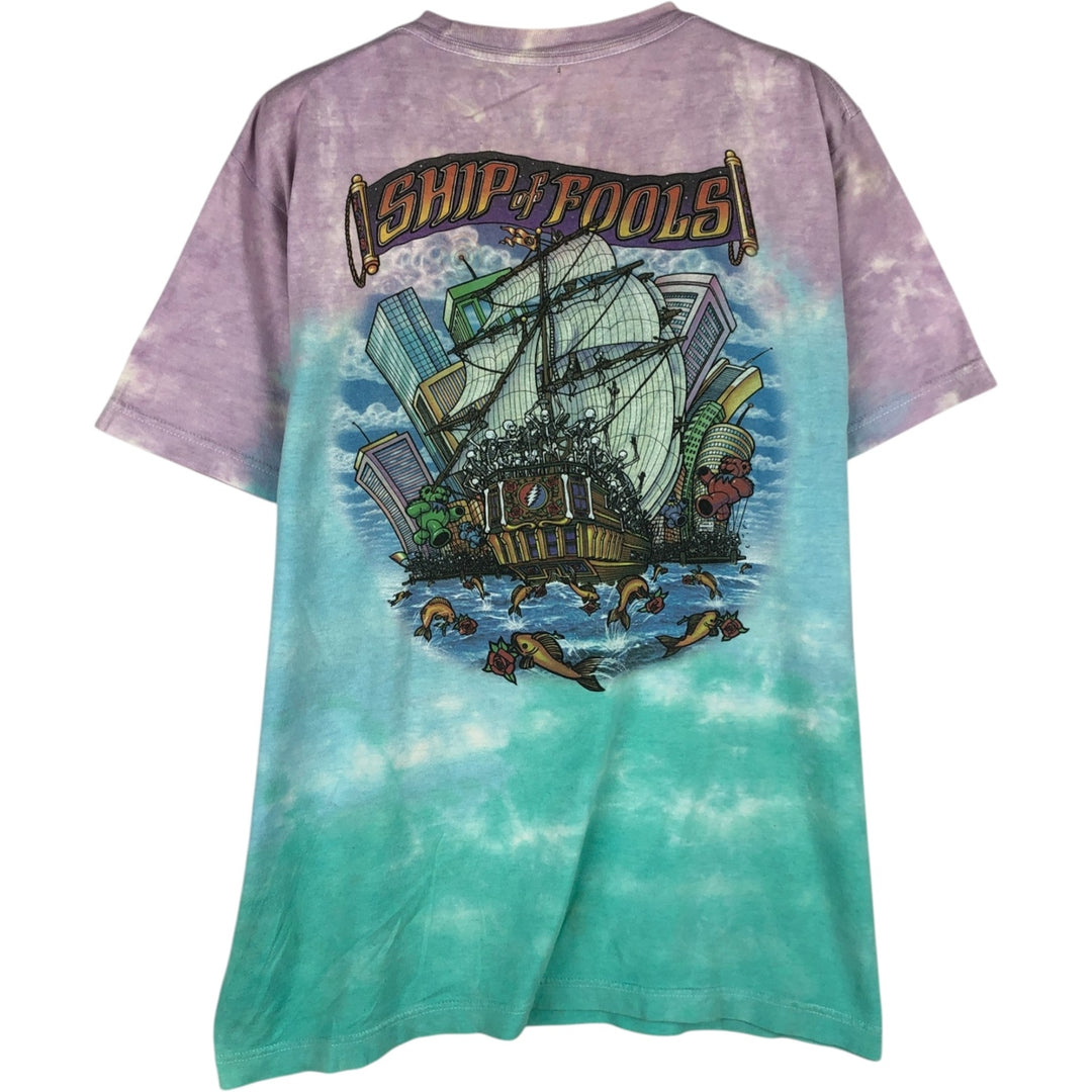 Liquid Blue Grateful Dead Tie-Dye Pattern Band T-Shirt (Men's Size M) cotton purple type Vintage Second Hand