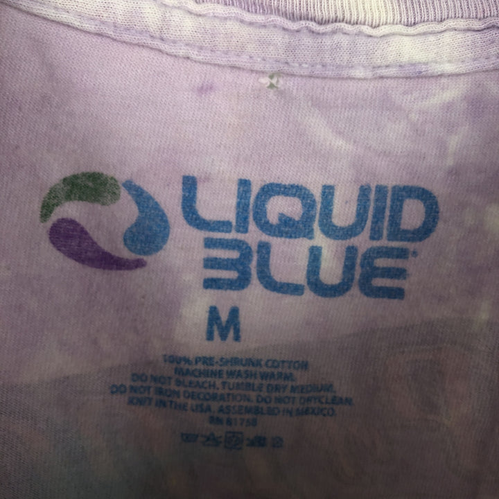 Liquid Blue Grateful Dead Tie-Dye Pattern Band T-Shirt (Men's Size M) cotton purple type Vintage Second Hand