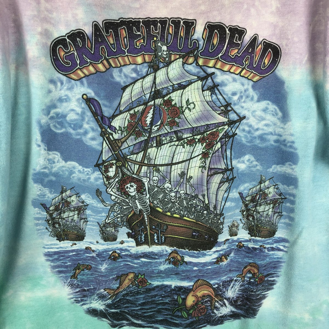 Liquid Blue Grateful Dead Tie-Dye Pattern Band T-Shirt (Men's Size M) cotton purple type Vintage Second Hand