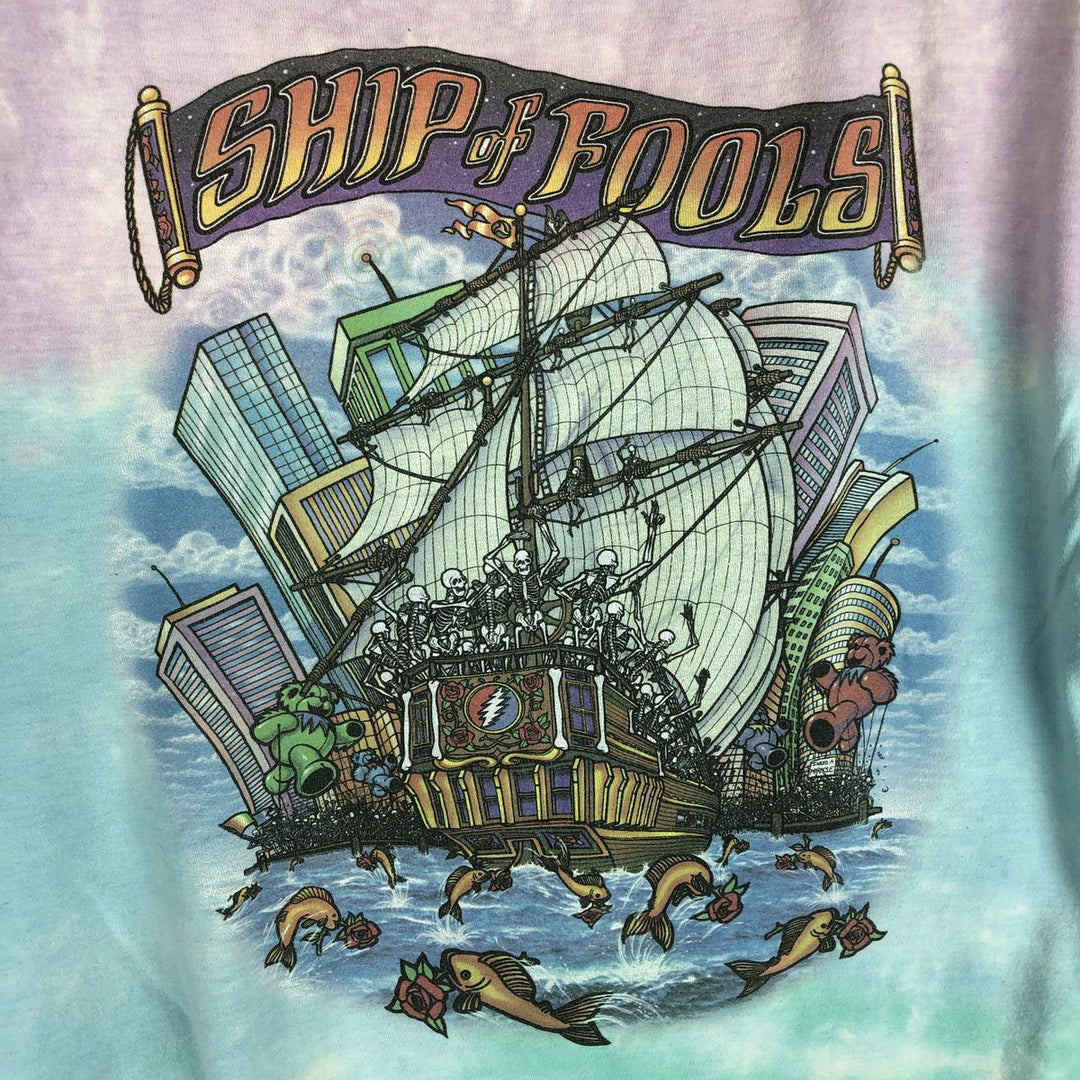 Liquid Blue Grateful Dead Tie-Dye Pattern Band T-Shirt (Men's Size M) cotton purple type Vintage Second Hand