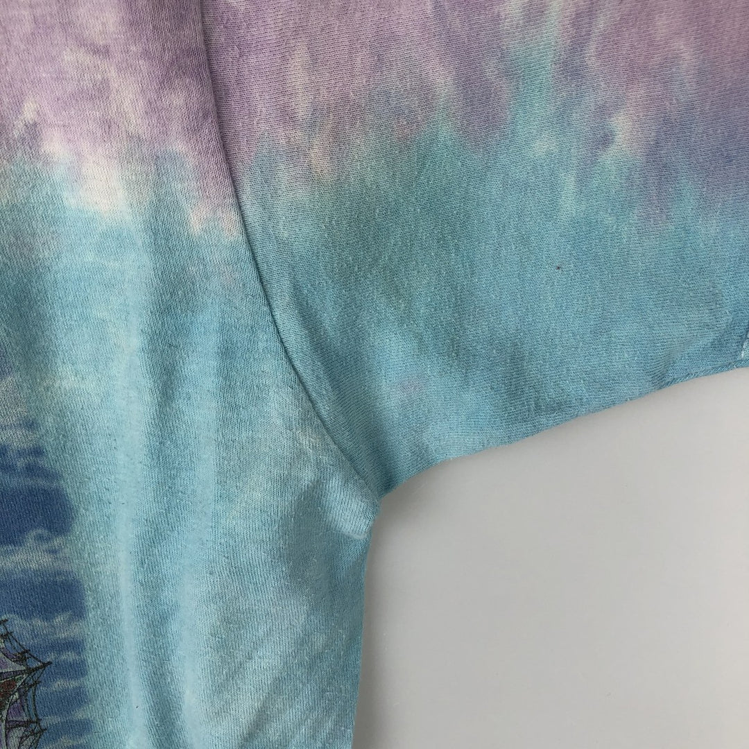 Liquid Blue Grateful Dead Tie-Dye Pattern Band T-Shirt (Men's Size M) cotton purple type Vintage Second Hand