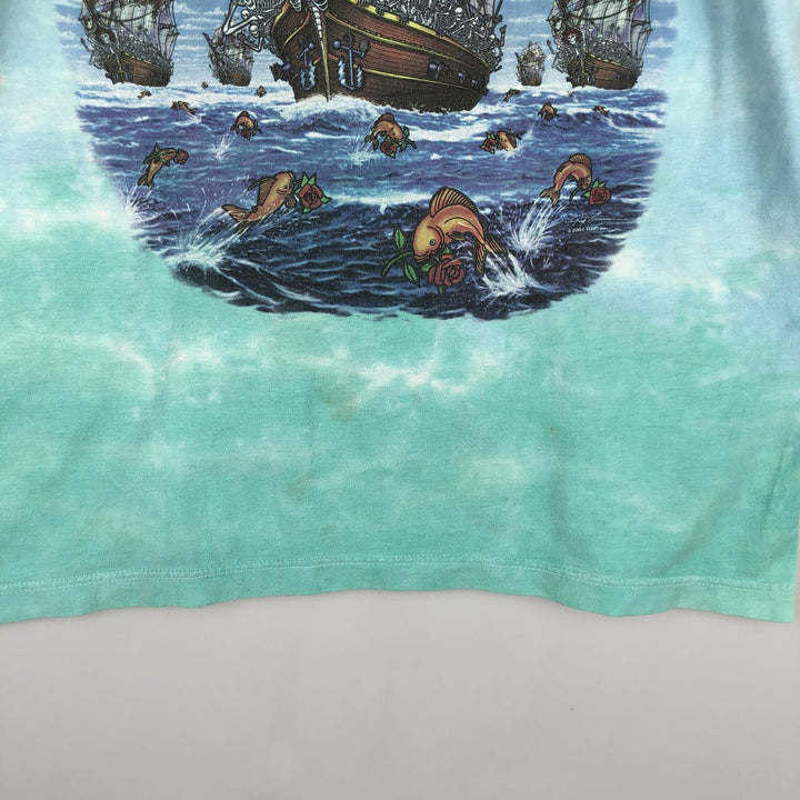 Liquid Blue Grateful Dead Tie-Dye Pattern Band T-Shirt (Men's Size M) cotton purple type Vintage Second Hand