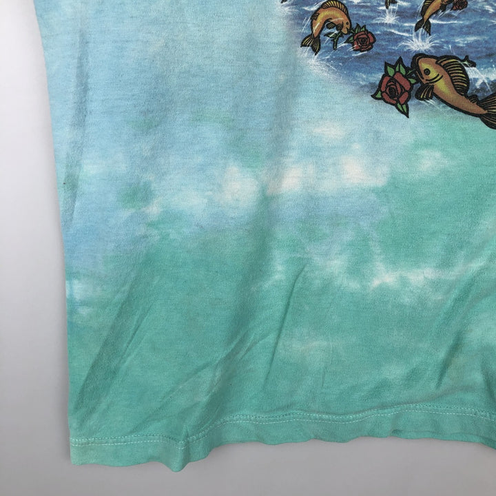 Liquid Blue Grateful Dead Tie-Dye Pattern Band T-Shirt (Men's Size M) cotton purple type Vintage Second Hand