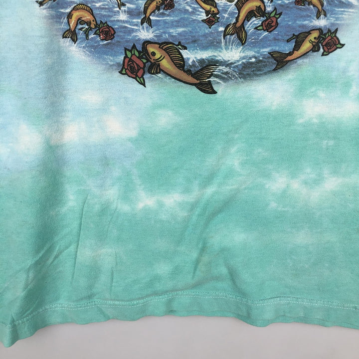 Liquid Blue Grateful Dead Tie-Dye Pattern Band T-Shirt (Men's Size M) cotton purple type Vintage Second Hand