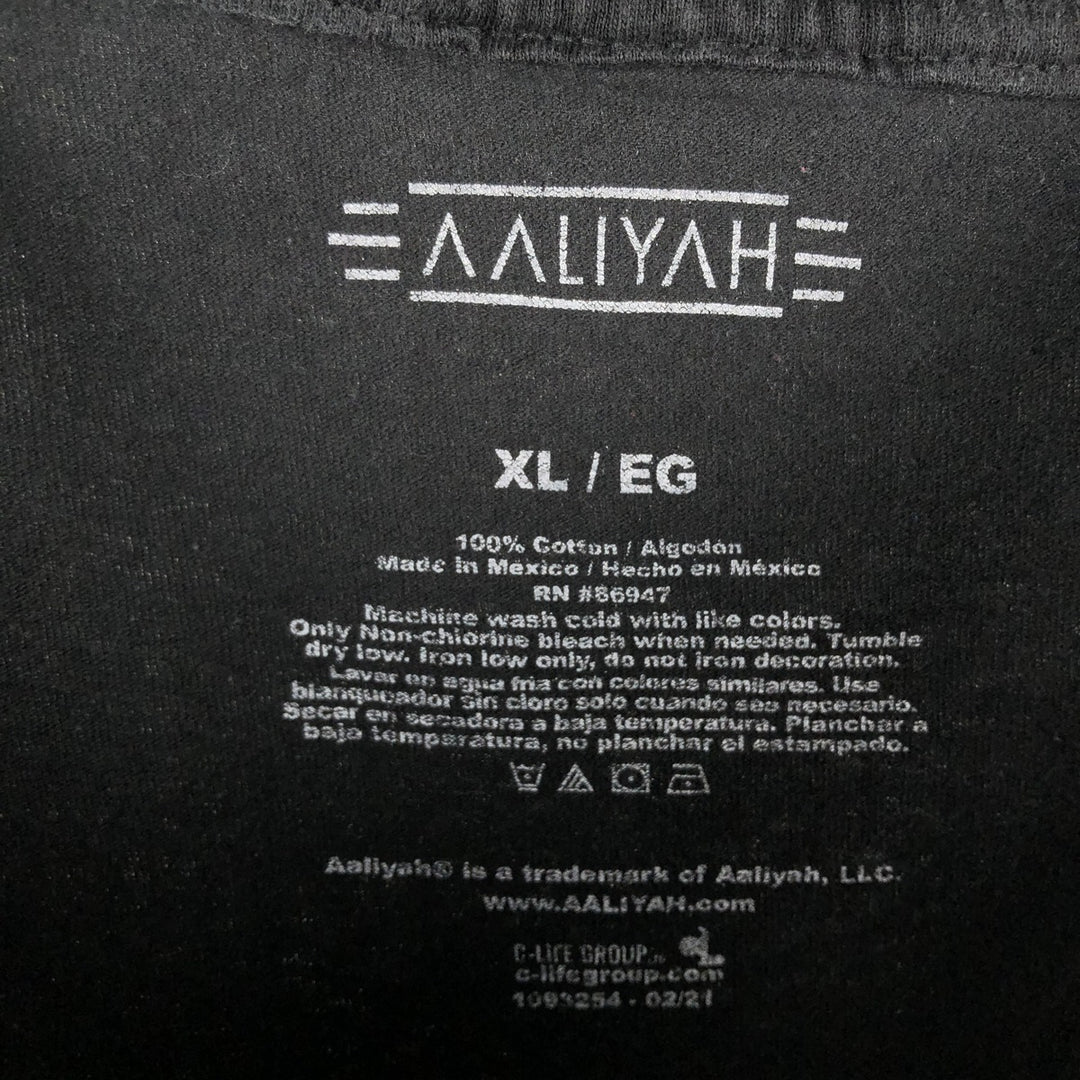 AALIYAH Aaliyah Rap T-shirt Rap T Men's XL size cotton black type Vintage Second Hand