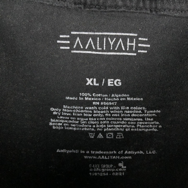 AALIYAH Aaliyah Rap T-shirt Rap T Men's XL size cotton black type Vintage Second Hand