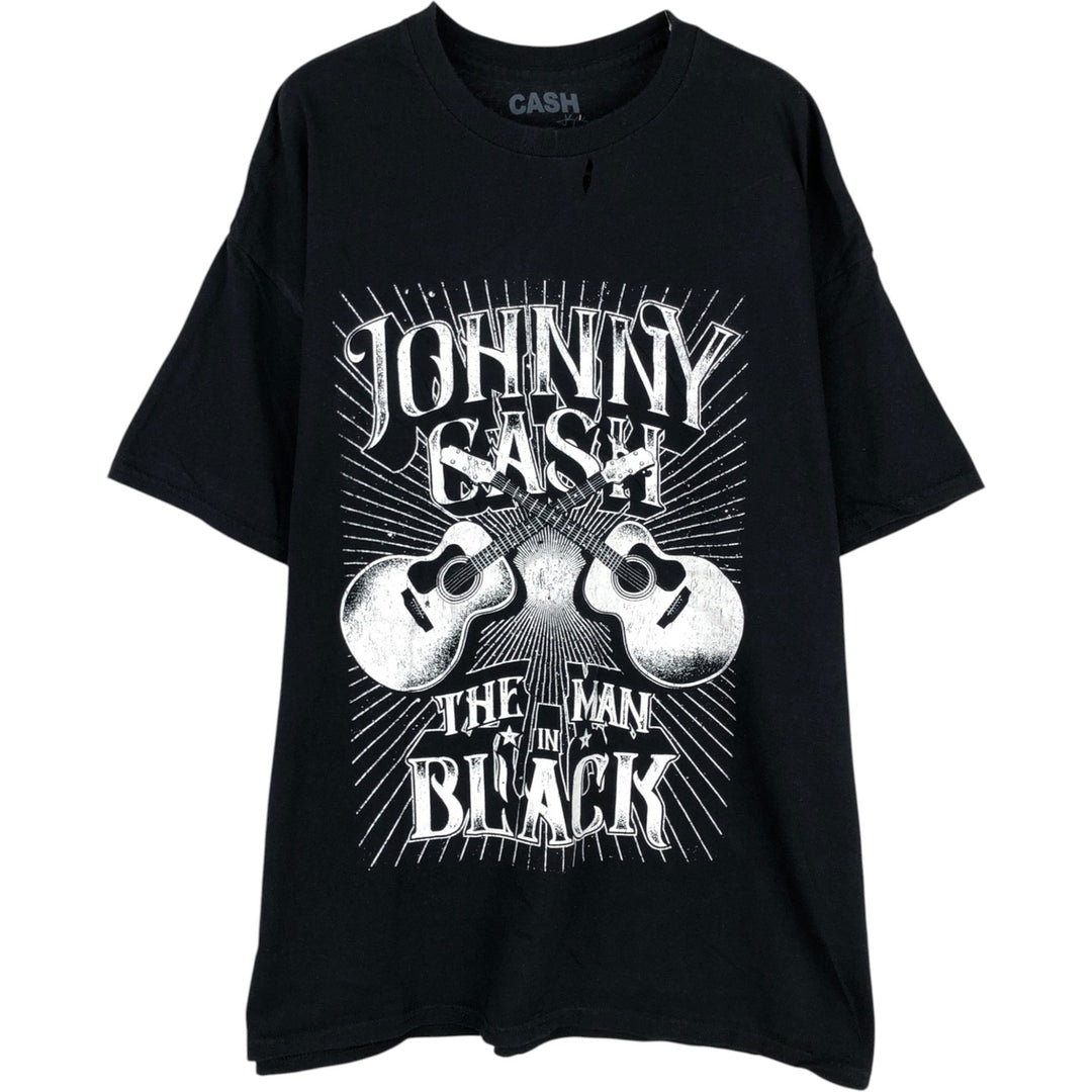 JOHNNY CASH Johnny Cash Band T-shirt Band T Men's XL size cotton black type Vintage Second Hand
