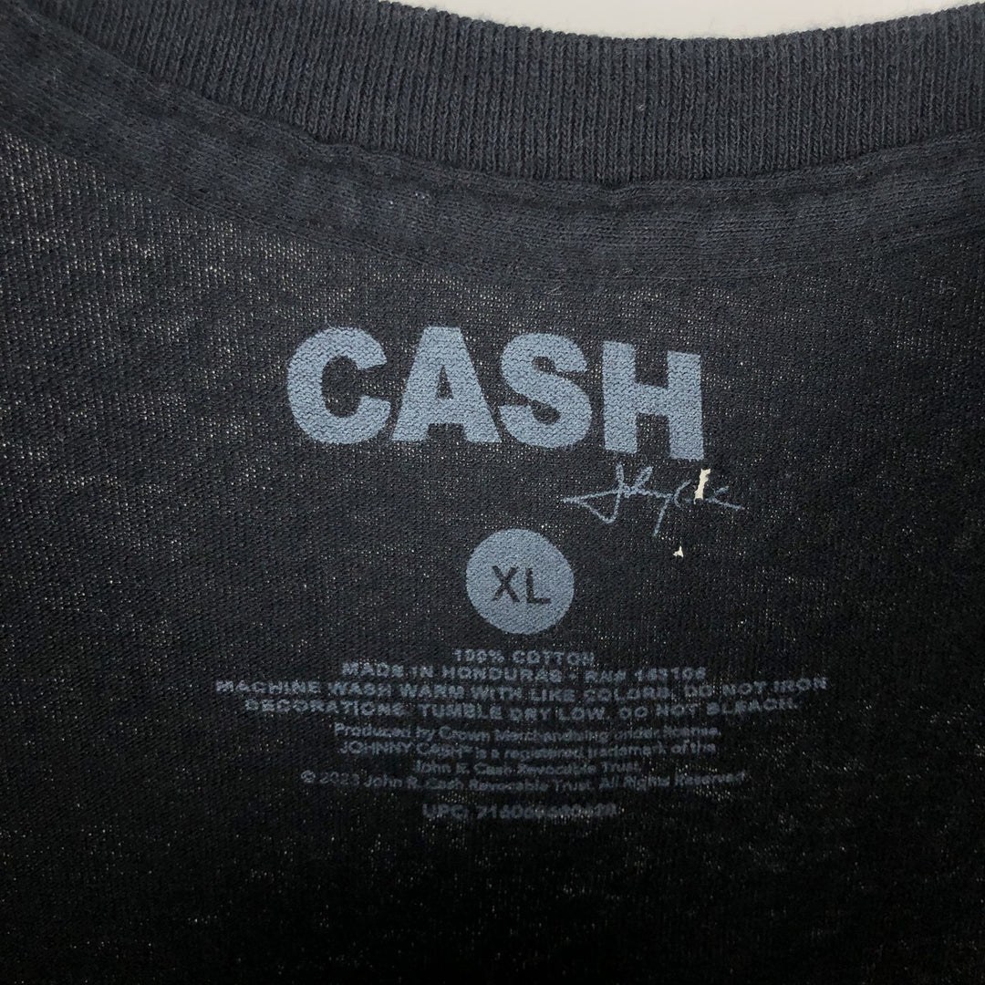 JOHNNY CASH Johnny Cash Band T-shirt Band T Men's XL size cotton black type Vintage Second Hand