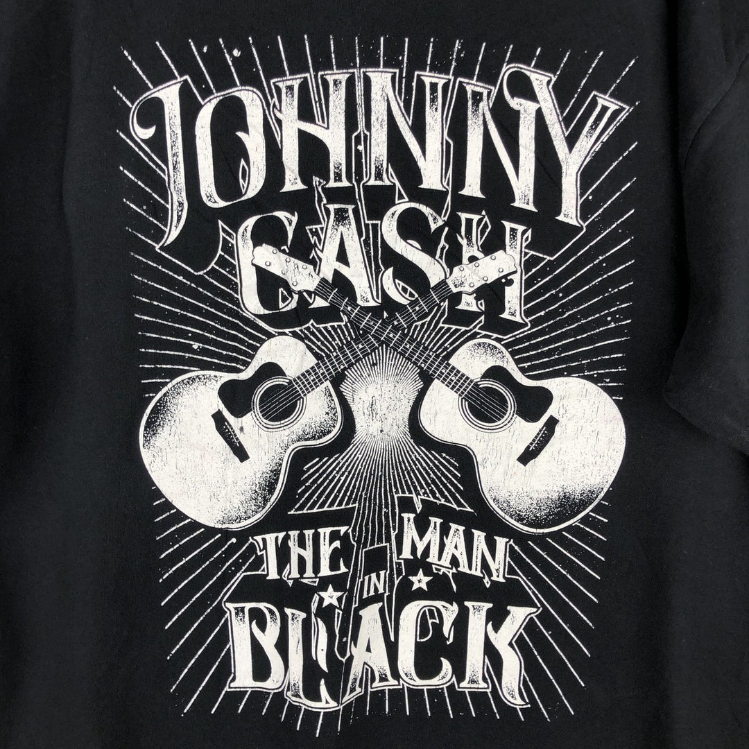 JOHNNY CASH Johnny Cash Band T-shirt Band T Men's XL size cotton black type Vintage Second Hand