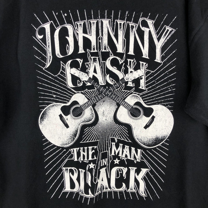 JOHNNY CASH Johnny Cash Band T-shirt Band T Men's XL size cotton black type Vintage Second Hand