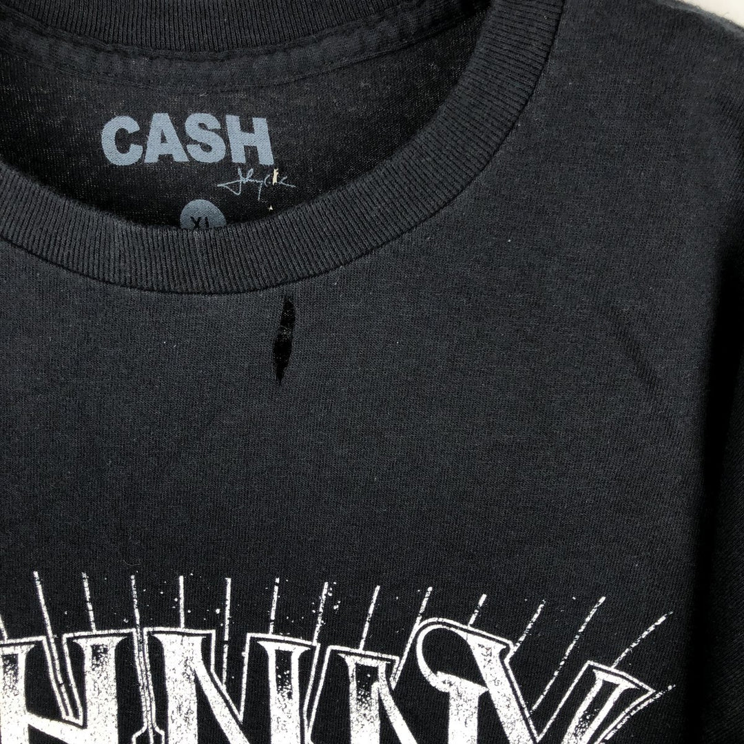 JOHNNY CASH Johnny Cash Band T-shirt Band T Men's XL size cotton black type Vintage Second Hand
