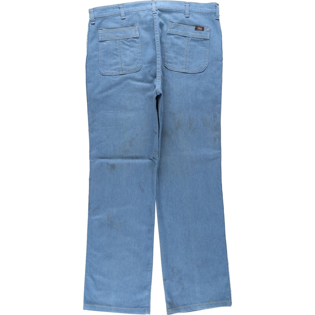 CBA Straight Denim Pants, Men's W35 (approx.), Vintage unclear blue type Vintage Second Hand