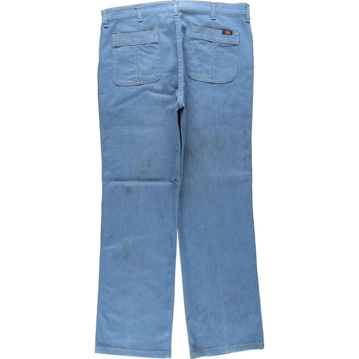 CBA Straight Denim Pants, Men's W35 (approx.), Vintage unclear blue type Vintage Second Hand