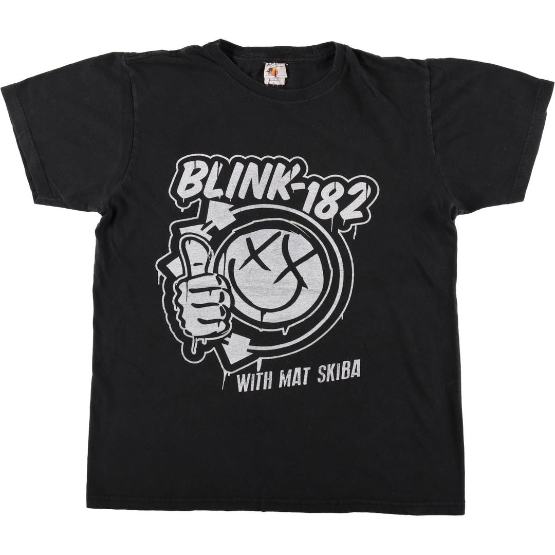 BAY J STAND BLINK-182 Mat Skiba Band T-Shirt (Men's Size L) cotton black type Vintage Second Hand