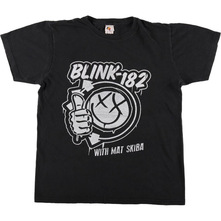 BAY J STAND BLINK-182 Mat Skiba Band T-Shirt (Men's Size L) cotton black type Vintage Second Hand