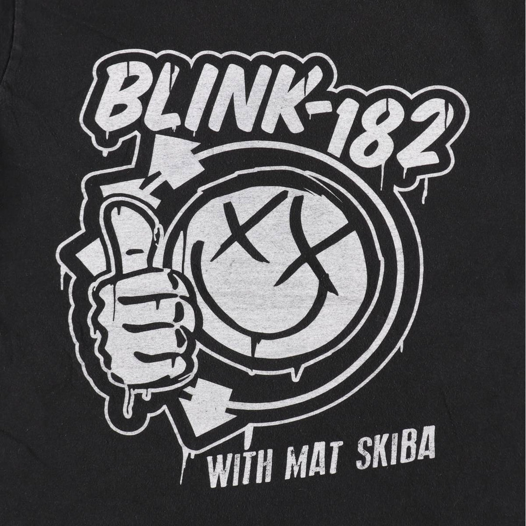 BAY J STAND BLINK-182 Mat Skiba Band T-Shirt (Men's Size L) cotton black type Vintage Second Hand