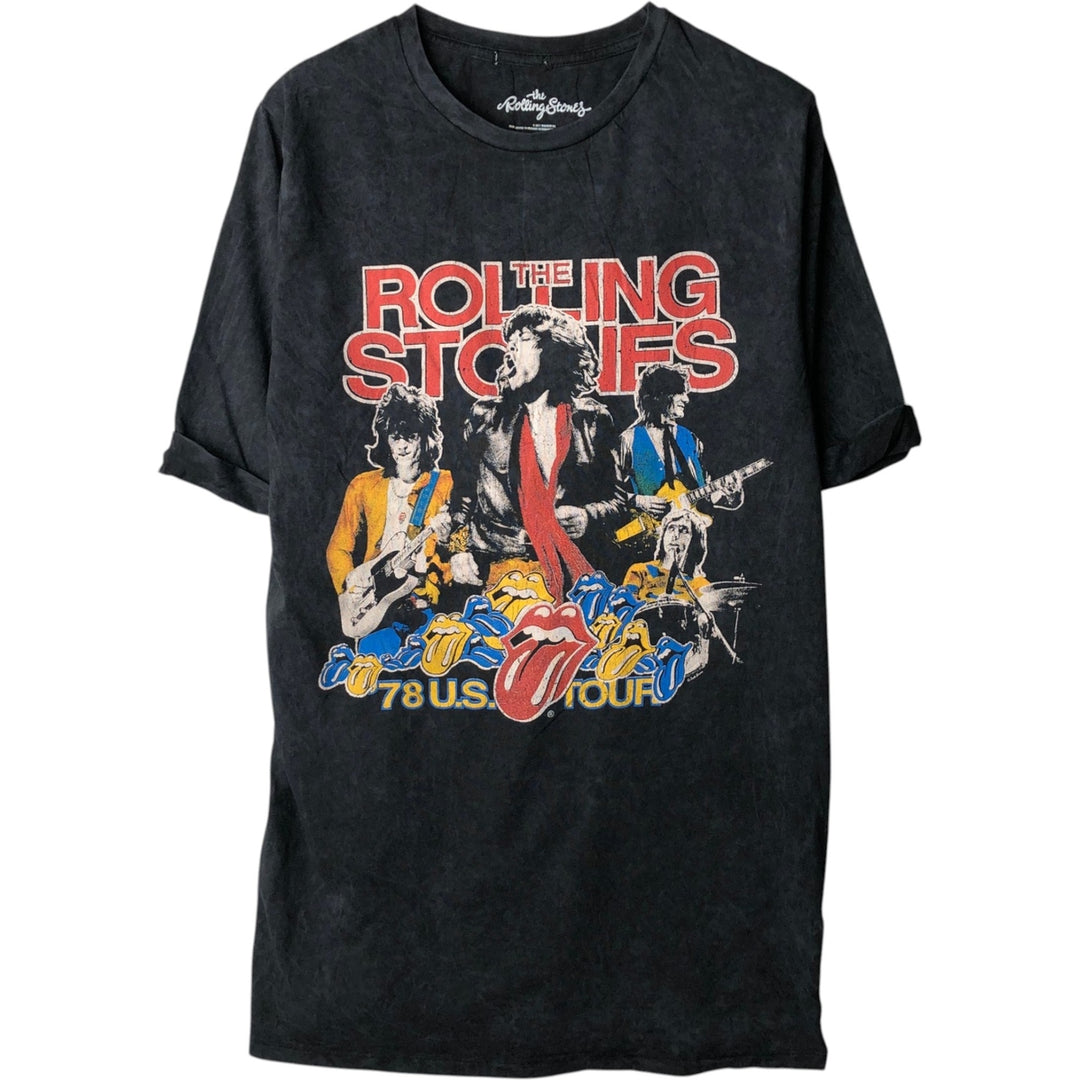 The Rolling Stones band t-shirt, made in the UK, men's size XL equivalent. cotton black type Vintage Second Hand