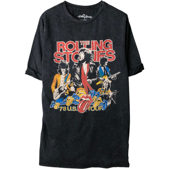 The Rolling Stones band t-shirt, made in the UK, men's size XL equivalent. cotton black type Vintage Second Hand