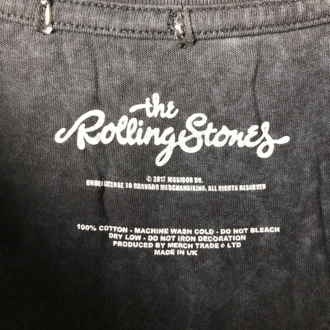 The Rolling Stones band t-shirt, made in the UK, men's size XL equivalent. cotton black type Vintage Second Hand