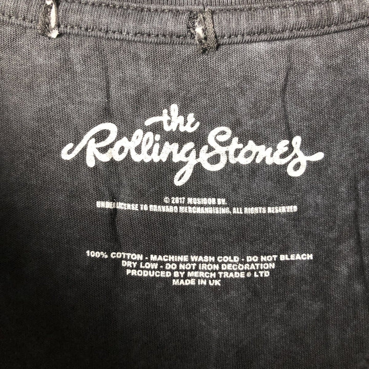The Rolling Stones band t-shirt, made in the UK, men's size XL equivalent. cotton black type Vintage Second Hand