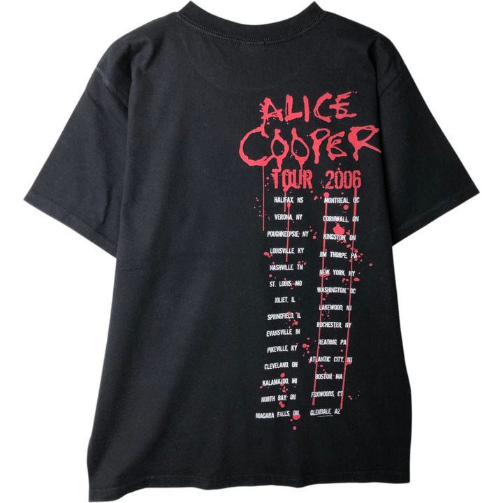Anvil ALICE COOPER Band T-shirt (Men's size M) cotton black type Vintage Second Hand