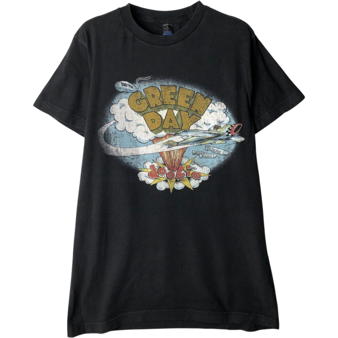 TULTEX GREEN DAY Green Day Band T-shirt Band T Men's S size cotton black type Vintage Second Hand