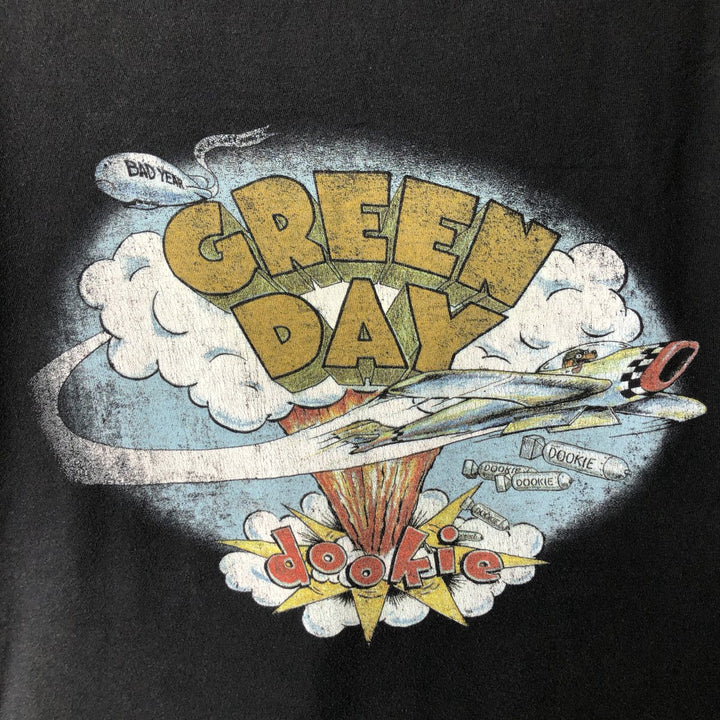 TULTEX GREEN DAY Green Day Band T-shirt Band T Men's S size cotton black type Vintage Second Hand