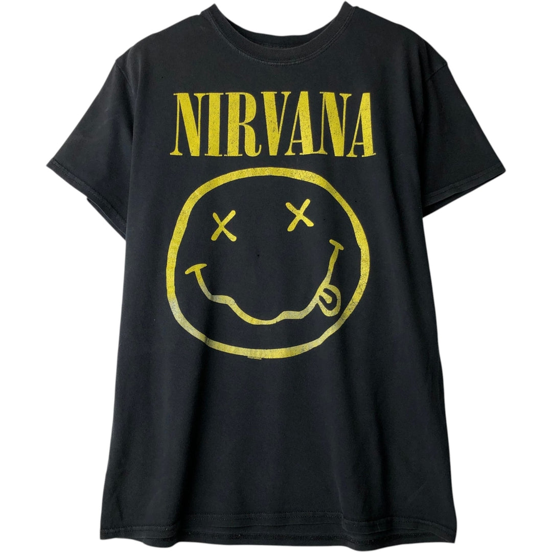 NIRVANA Nirvana Band T-shirt, Band T, Men's M size cotton black type Vintage Second Hand
