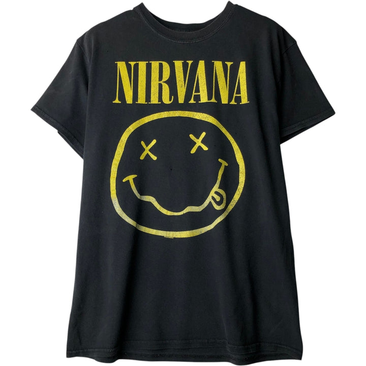 NIRVANA Nirvana Band T-shirt, Band T, Men's M size cotton black type Vintage Second Hand