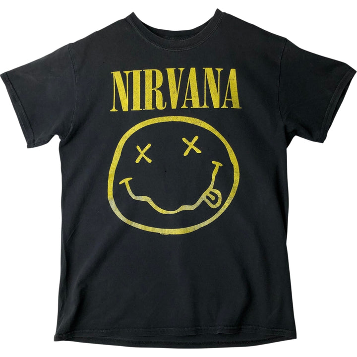 NIRVANA Nirvana Band T-shirt, Band T, Men's M size cotton black type Vintage Second Hand
