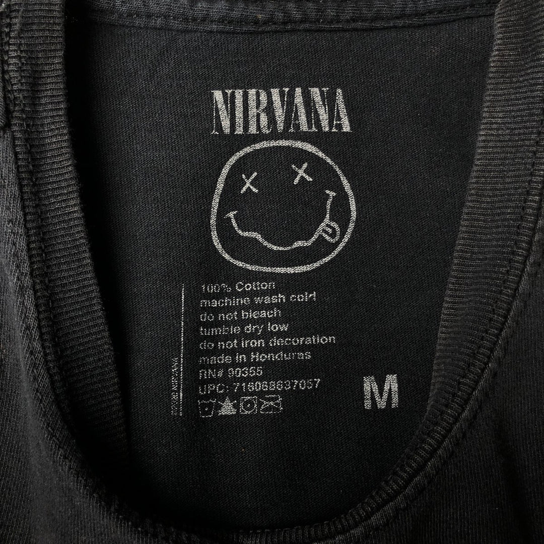 NIRVANA Nirvana Band T-shirt, Band T, Men's M size cotton black type Vintage Second Hand