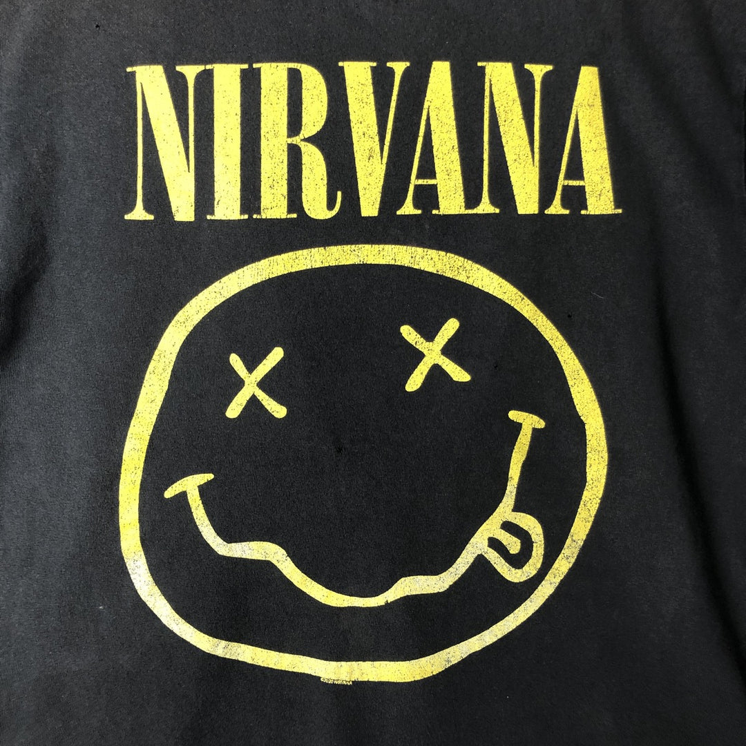 NIRVANA Nirvana Band T-shirt, Band T, Men's M size cotton black type Vintage Second Hand