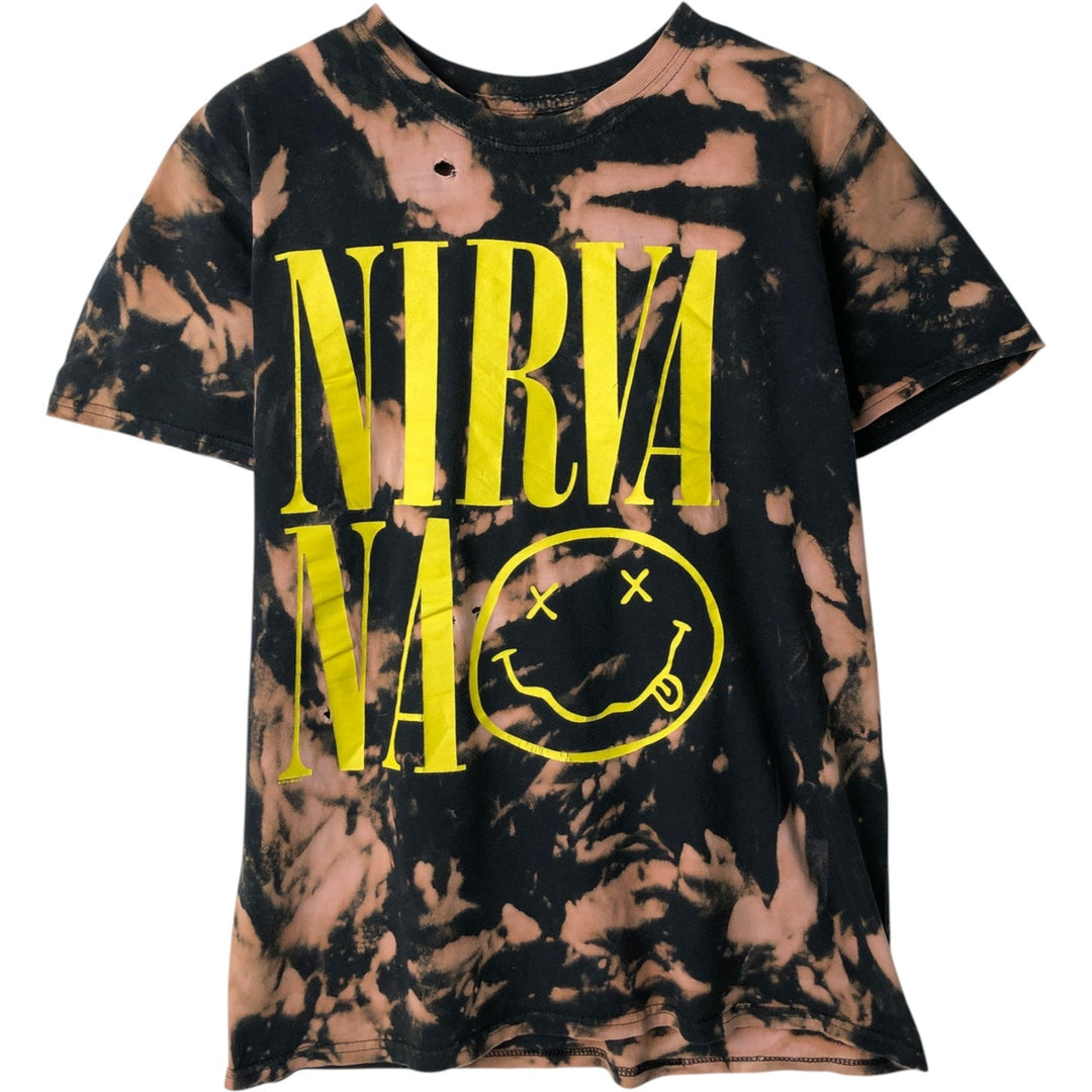 NIRVANA Nirvana Band T-shirt, Band T, Men's M size cotton black type Vintage Second Hand