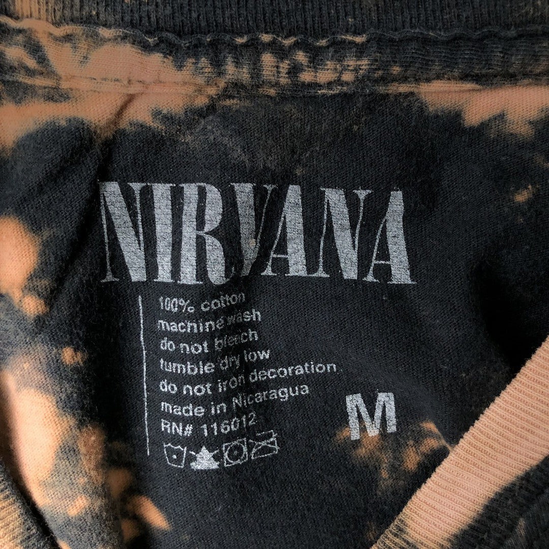 NIRVANA Nirvana Band T-shirt, Band T, Men's M size cotton black type Vintage Second Hand