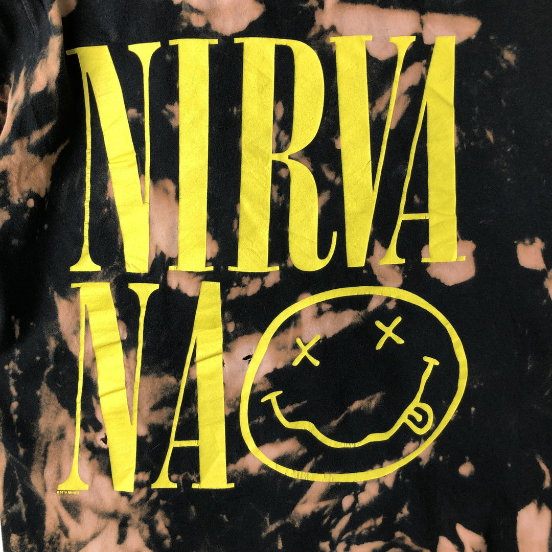 NIRVANA Nirvana Band T-shirt, Band T, Men's M size cotton black type Vintage Second Hand