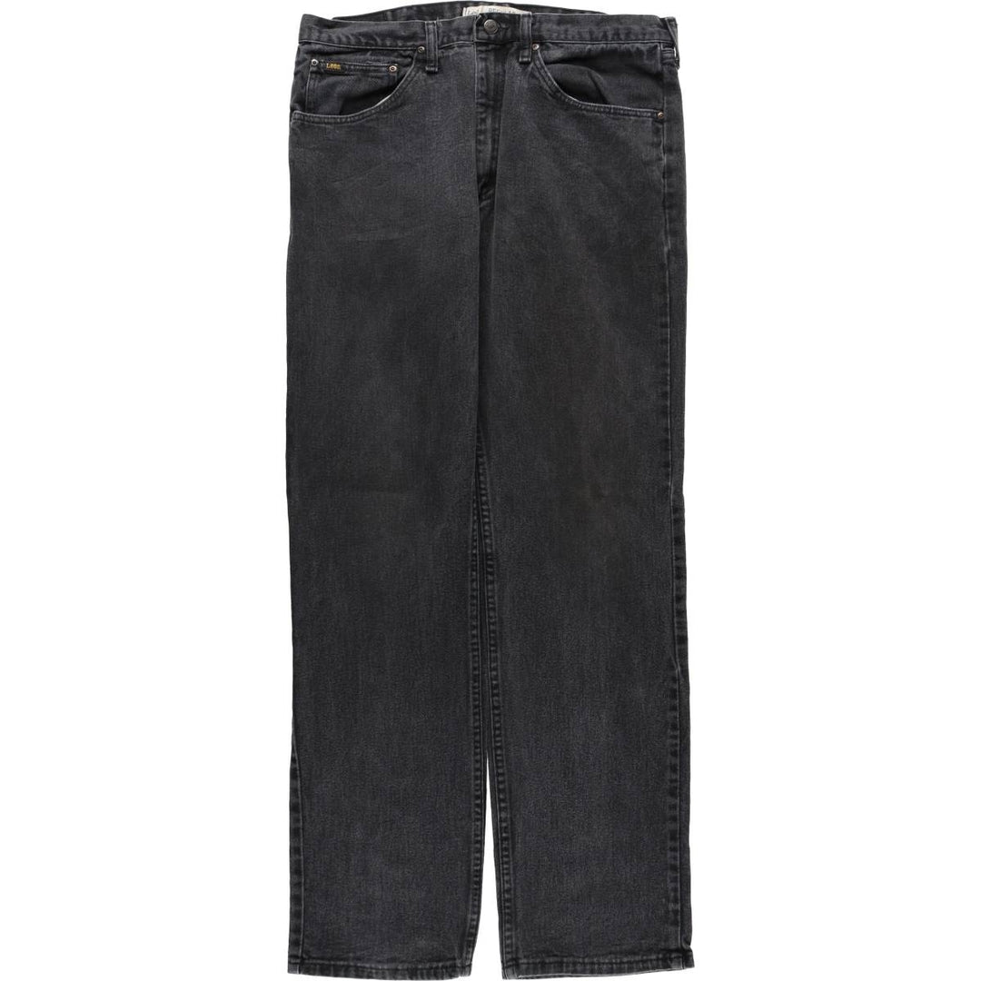 Lee Regular Fit Black Denim Straight Leg Jeans, Men's Size W36 (approx.) cotton black type Vintage Second Hand