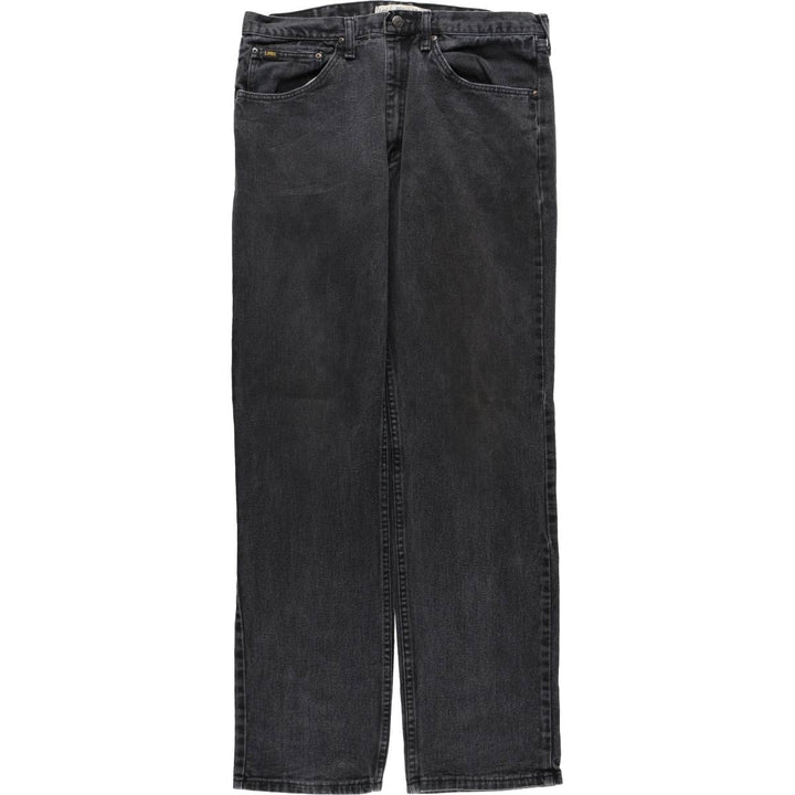 Lee Regular Fit Black Denim Straight Leg Jeans, Men's Size W36 (approx.) cotton black type Vintage Second Hand