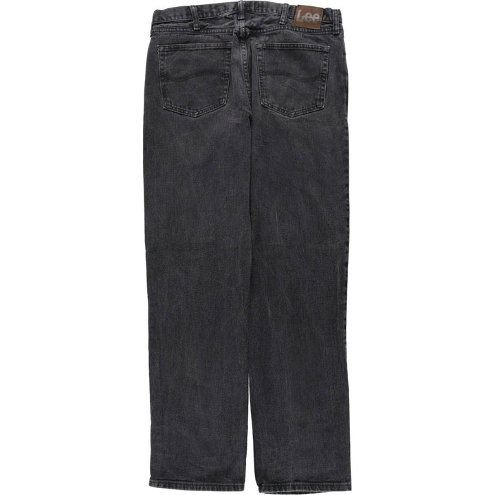 Lee Regular Fit Black Denim Straight Leg Jeans, Men's Size W36 (approx.) cotton black type Vintage Second Hand